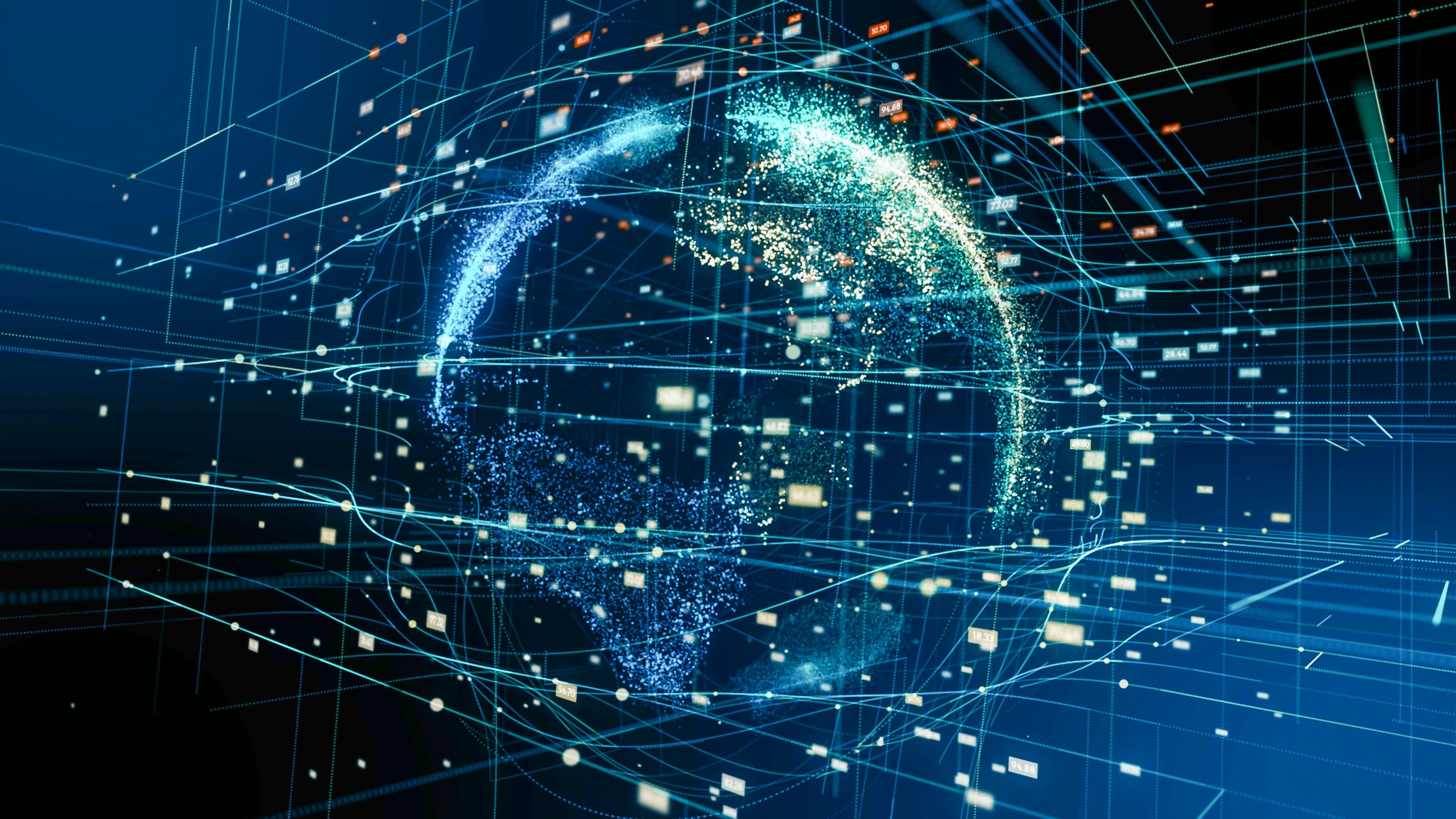 Symbolbild Vernetzte Welt in Blau