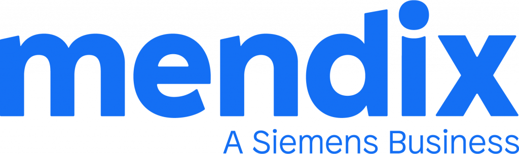 mendix Logo mit Siemens Tagline Blau